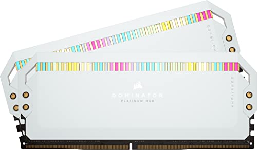 CORSAIR DOMINATOR PLATINUM RGB DDR5 RAM 32GB (2x16GB) 5600MHz C36-36-36-76 1.25V Intel Optimized Computer Memory(iCUE Compatible,Fast Performance, Patented DHX Cooling, Intel® XMP 3.0 Profiles) White