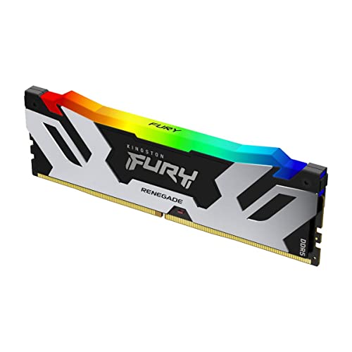 Kingston Technology Kingston Fury Renegade RGB 32GB (2x16GB) 7200MT/s DDR5 CL38 DIMM Desktop Memory (Kit of 2) | Intel XMP 3.0 | Infrared Sync Technology | Overclocking Stability | KF572C38RSAK2-32