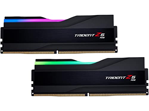 G.SKILL Trident Z5 RGB Series (Intel XMP 3.0) DDR5 RAM 32GB (2x16GB) 6600MT/s CL34-40-40-105 1.40V Desktop Computer Memory UDIMM - Matte Black (F5-6600J3440G16GA2-TZ5RK)