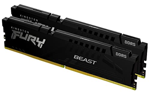 Kingston Fury Beast White 64GB (2x32GB) 6000MT/s CL36 DDR5 Expo DIMM | Overclocking | Plug N Play | AMD Expo | Kit of 2 | KF560C36BWEK2-64