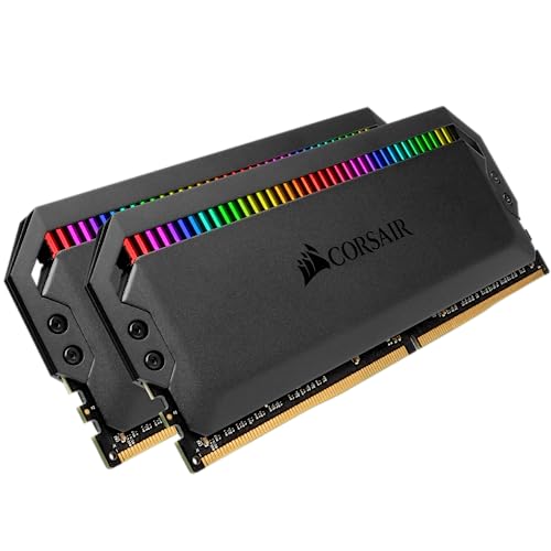 Corsair Dominator Platinum RGB 32GB (2x16GB) DDR4 4000MHz C18 AMD Optimized Desktop Memory (12 Ultra-Bright CAPELLIX RGB LEDs, Patented Dual-Channel DHX Cooling Technology, XMP 2.0 Support) Black