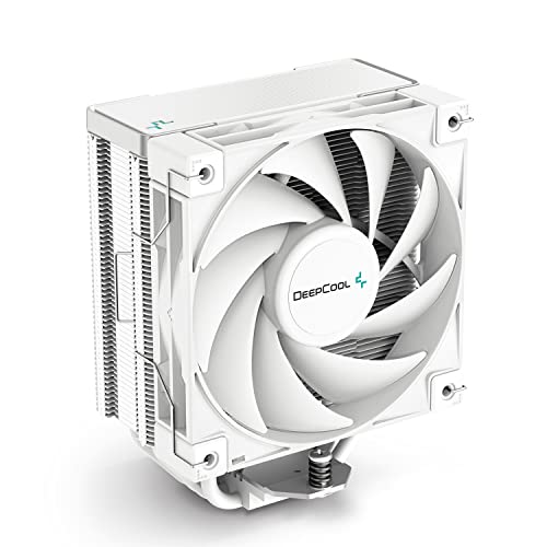 DeepCool AK400 WH White CPU Air Cooler 220w TDP Single-Tower 6mm x 4 Copper Heatpipes All-White CPU Cooler with PWM 120mm FDB Fan 66.47 CFM Airflow for Intel LGA 1700/1200/1151/1150/1155 AMD AM5/AM4
