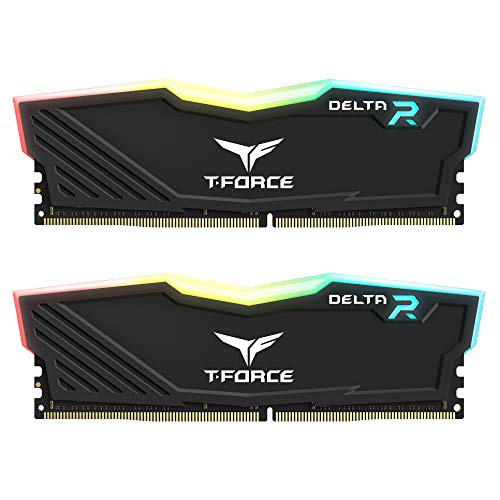 TEAMGROUP T-Force Delta RGB DDR4 32GB (2x16GB) 3600MHz (PC4 28800) CL14 Desktop Gaming Memory Module Ram Black - TF3D432G3600HC14CDC01