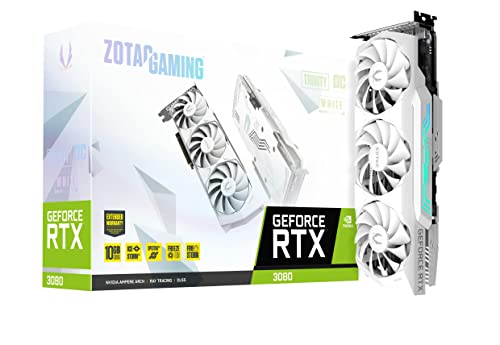 ZOTAC Gaming GeForce RTX™ 3080 Trinity OC White Edition LHR 10GB GDDR6X 320-bit 19 Gbps PCIE 4.0 Gaming Graphics Card, IceStorm 2.0 Advanced Cooling, Spectra 2.0 RGB Lighting, ZT-A30800K-10PLHR