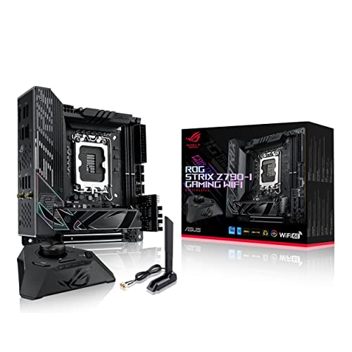 ASUS ROG Strix Z790-I Gaming WiFi 6E LGA1700 (Intel 1th,13th&12th Gen)mini-ITX gaming motherboard(PCIe5.0,DDR5,10+1 power stages,Thunderbolt 4,2.5GbLAN,USB 3.2 Gen 2x2 front panel TypeC,M.2/NVMe SSD)