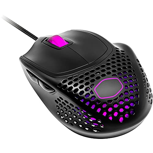 Cooler Master MM720 Black Matte Lightweight Gaming Mouse with Ultraweave Cable, 16000 DPI Optical Sensor, RGB and Unique Claw Grip Shape