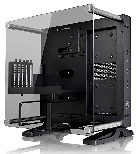 Thermaltake Core P1 Tempered Glass Edition Mini ITX Open Frame Panoramic Viewing Tt LCS Certified Gaming Computer Case CA-1H9-00T1WN-00, Black