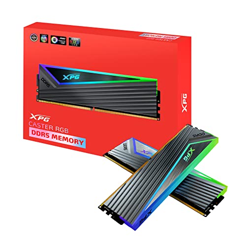 XPG Caster RGB DDR5 6000MHz 32GB (2x16GB) CL40-40-40 PCS-48000 UDIMM 288-Pins Desktop SDRAM Memory RAM Kit (AX5U6000C4016G-DCCARGY)