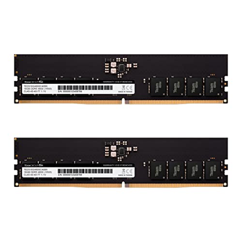 TEAMGROUP Elite DDR5 32GB Kit (2x16GB) 4800MHz (PC5-38400) CL40 Non-ECC Unbuffered 1.1V UDIMM 288 Pin PC Computer Desktop Memory Module Ram Upgrade - TED532G4800C40DC01