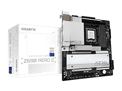 GIGABYTE Z690 AERO D (LGA 1700/ Intel Z690/ ATX/ DDR5/ Quad M.2/ PCIe 5.0/ USB 3.2 Gen2X2 Type-C/WiFi 6/ AQUANTIA 10GbE LAN/Motherboard)