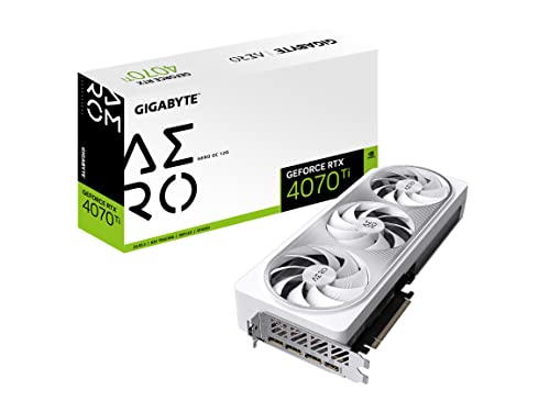 GIGABYTE GeForce RTX 4070 Ti AERO OC 12G Graphics Card, 3X WINDFORCE Fans, 12GB 192-bit GDDR6X, GV-N407TAERO OC-12GD Video Card