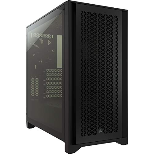 CORSAIR 4000D AIRFLOW Tempered Glass Mid-Tower ATX Case - High-Airflow - Cable Management System - Spacious Interior - Two Included 120 mm Fans - Black