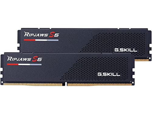G.SKILL Ripjaws S5 Series (Intel XMP 3.0) DDR5 RAM 64GB (2x32GB) 6000MT/s CL32-38-38-96 1.40V Desktop Computer Memory UDIMM - Matte Black (F5-6000J3238G32GX2-RS5K)