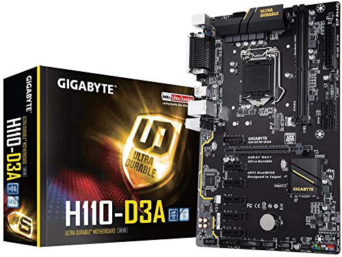 Gigabyte H110-D3A BTC Edition 6 GPU ETH Mining Motherboard - Socket H4 Intel Gaming DDR4-SDRAM Motherboard