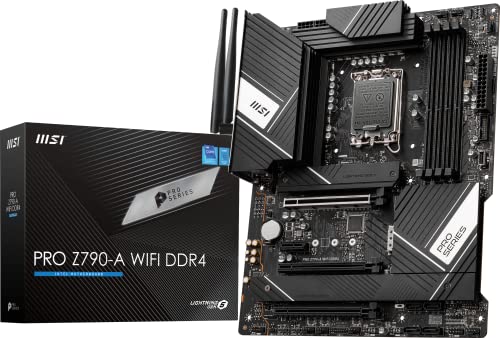 MSI PRO Z790-A WiFi DDR4 ProSeries Motherboard (Supports 12th/13th Gen Intel Processors, LGA 1700, DDR4, PCIe 5.0, M.2, 2.5Gbps LAN, USB 3.2 Gen2, Wi-Fi 6E, ATX)